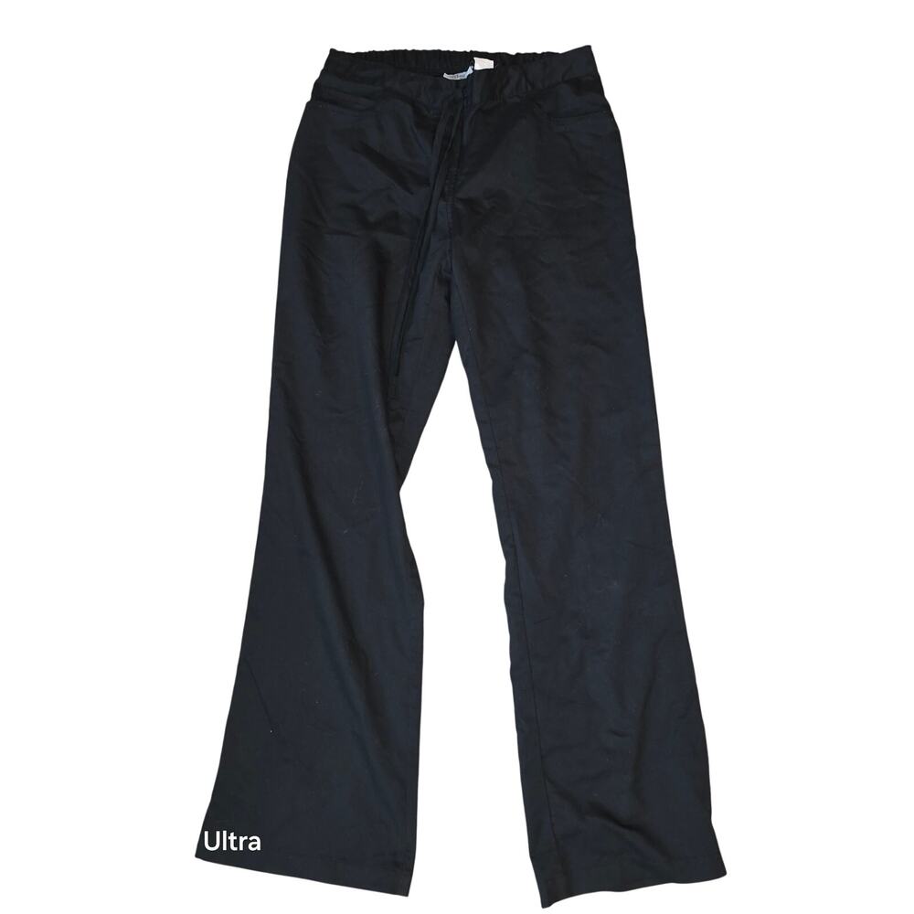 Greys Anatomy black scrubs pants, wide leg, elastic tie‎ waist sz Sm